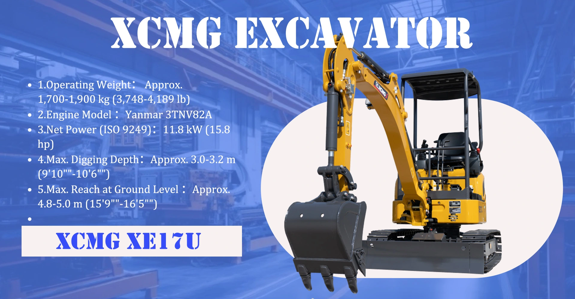 XCMG XE17U EXCAVATOR XCMG XE17U EXCAVATOR