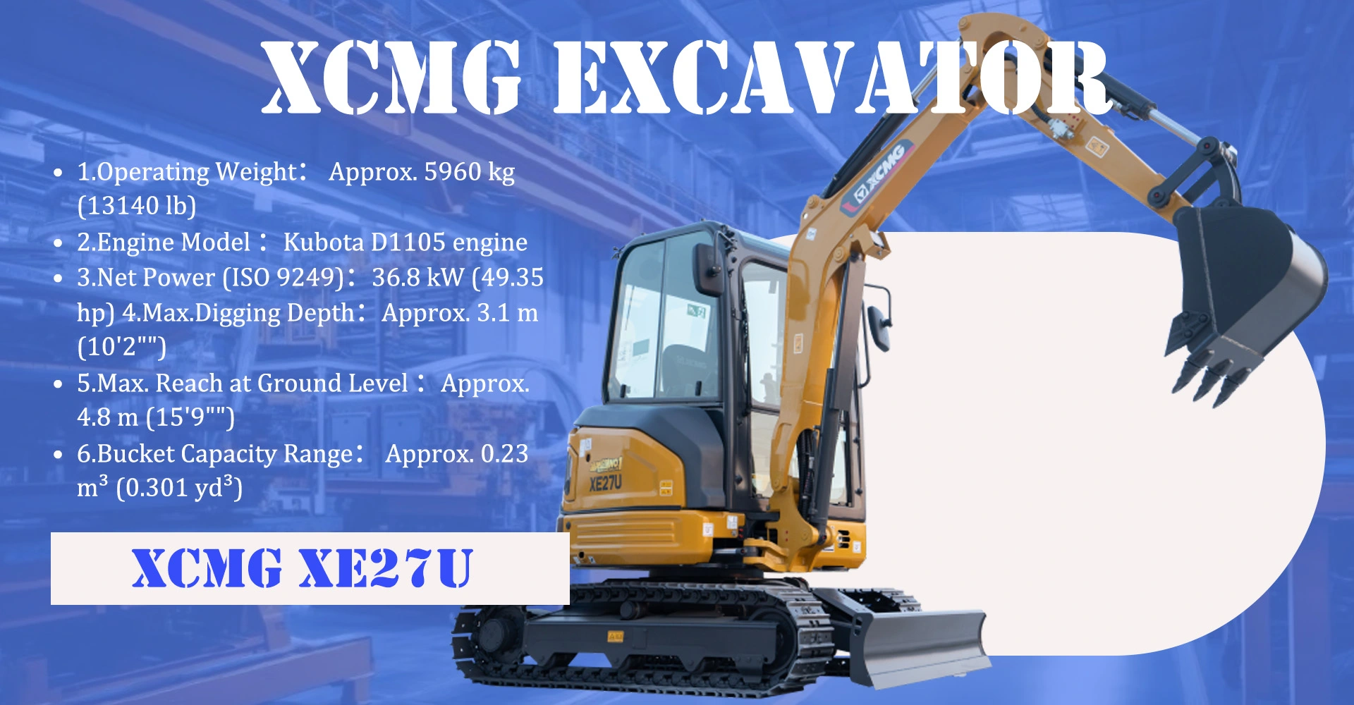 XCMG XE27U EXCAVATOR