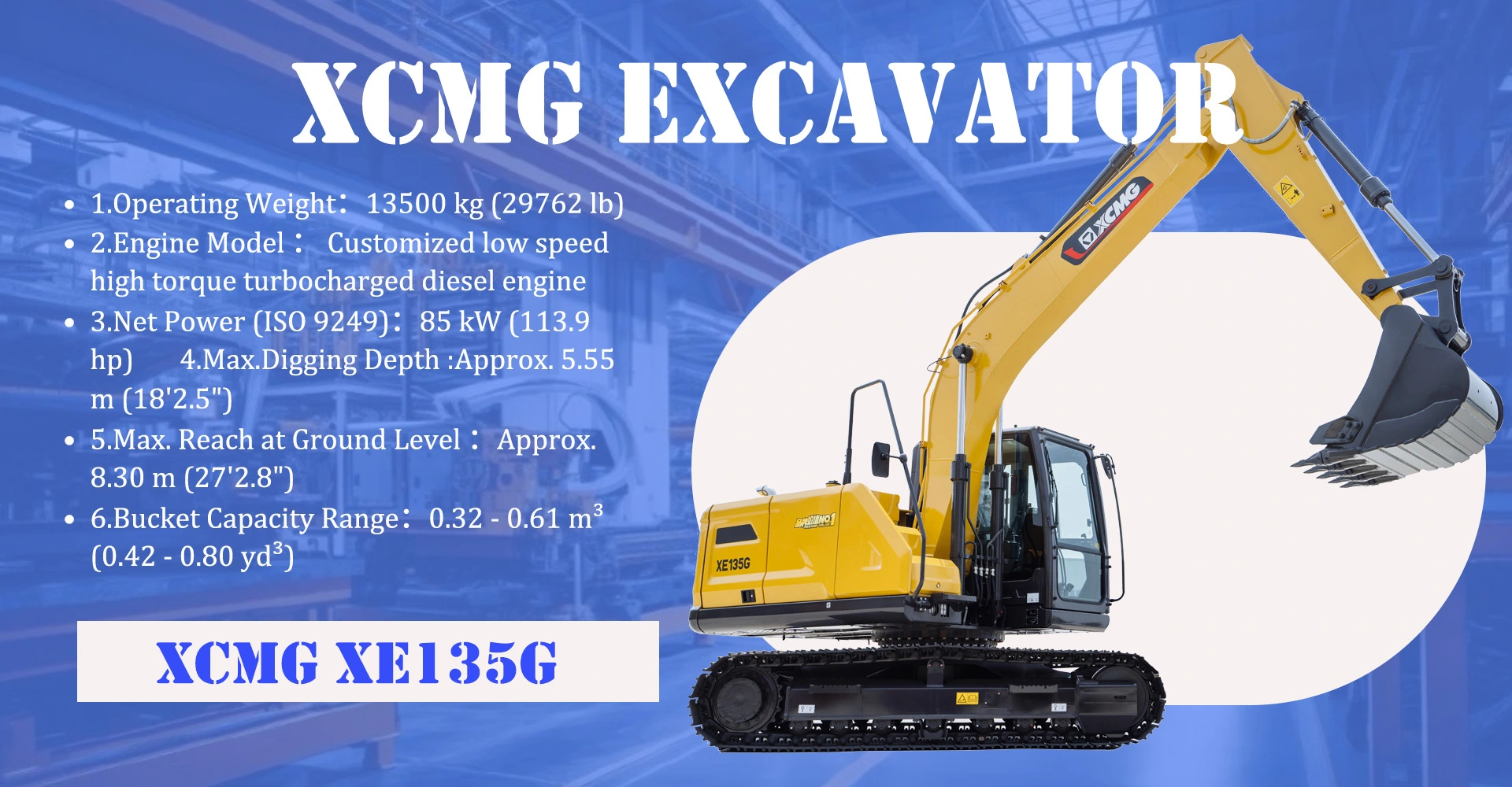 XCMG XE135G EXCAVATOR