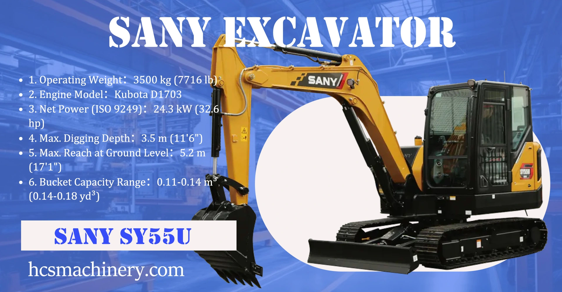 SANY SY55U EXCAVATOR