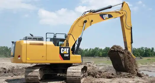 How deep can a CAT 336F dig?